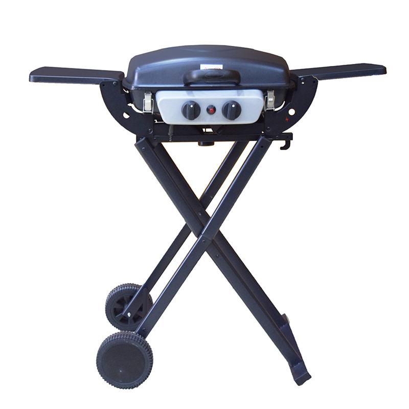 2bunnere udendørs camping bærbar grill gas grill grillbar med vogn